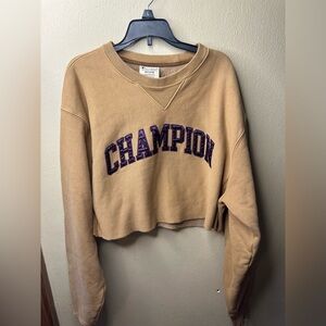Womens size medium crop top crew neck champion long sleeve